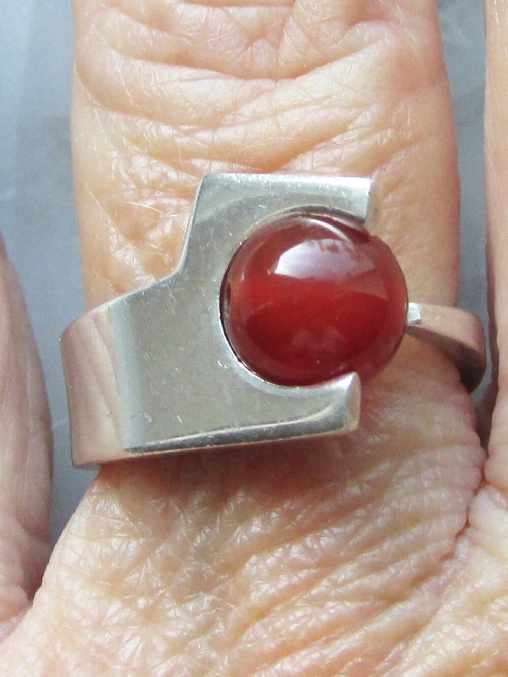 Signed Sharon Johnston Sterling Interchangeable Bead Ring Size 7